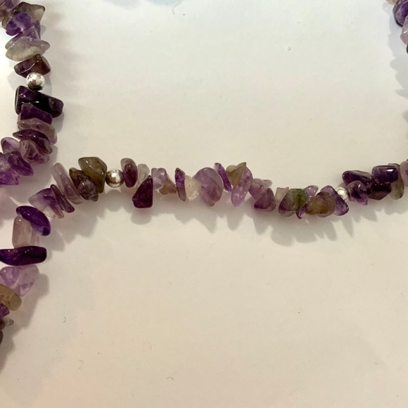 Vintage Amethyst & Citrine Necklace Vintage Clip Back Earrings - Picture 7 of 10